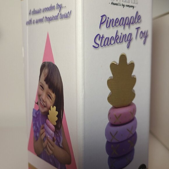 NWT Keiki Kaukau Wood Pineapple Stacking Toy - Picture 2 of 5
